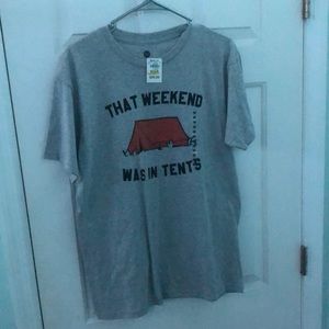 Brand new gray medium graphic t-shirt with tags